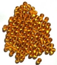 100 6mm Transparent Topaz Round Glass Beads